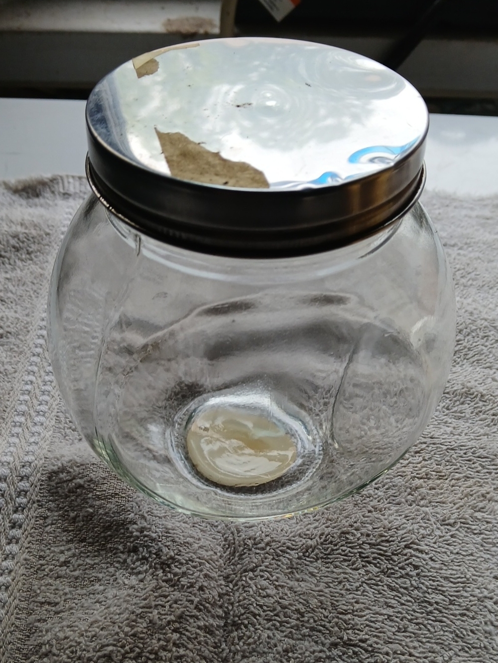 Clear Round Glass Storage Jar with Silver Lid